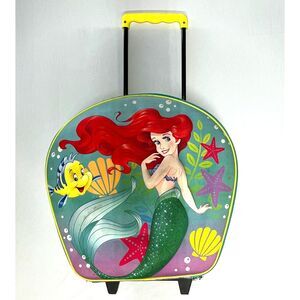 Disney Store Ariel Little Mermaid Rolling Kids Suitcase Carry On Luggage Bag